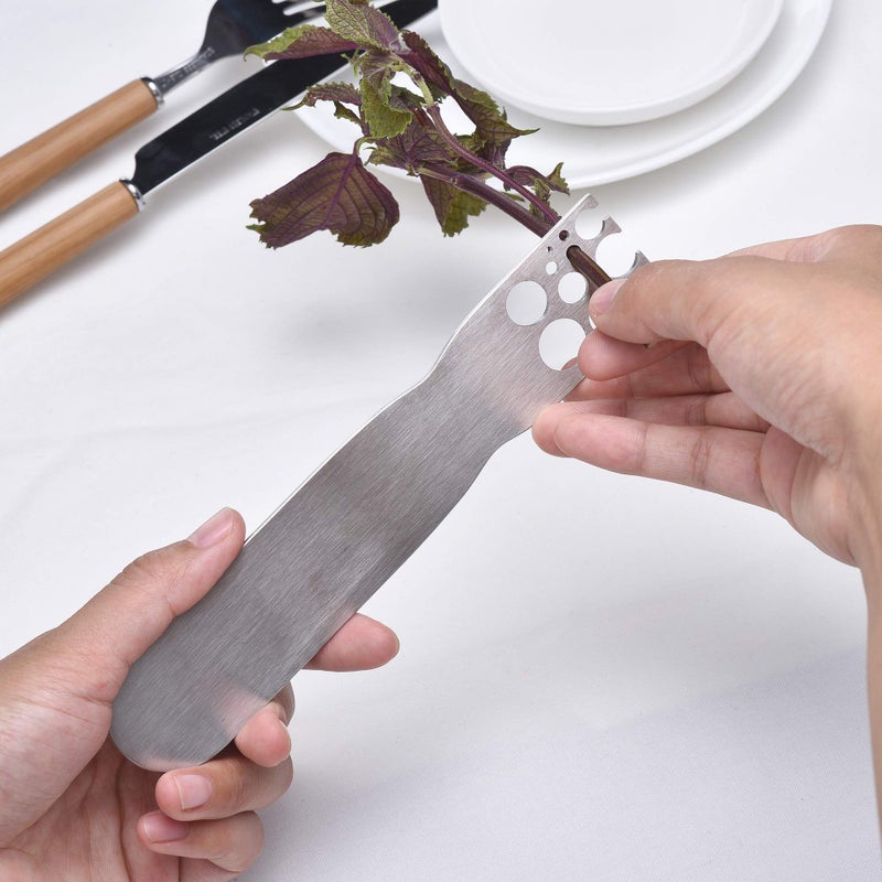 DOMG Herb Stripper, Stainless Steel herb Leaf Zip Tool for Kale, Chard, Collard Greens, Thyme and Rosemary - Image 3